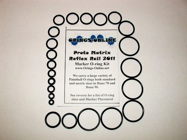 Proto Matrix Reflex Rail 2011 O ring Kit Paintball x4  