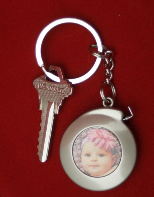 Personalized W/Photo Or Logo Metal Tape Measure Keyring  