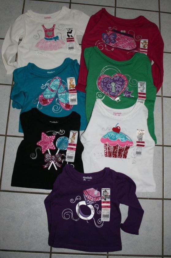 NWT Girls GARANIMALS L/S Foil Screen Tee ~Var Clrs & Sz  