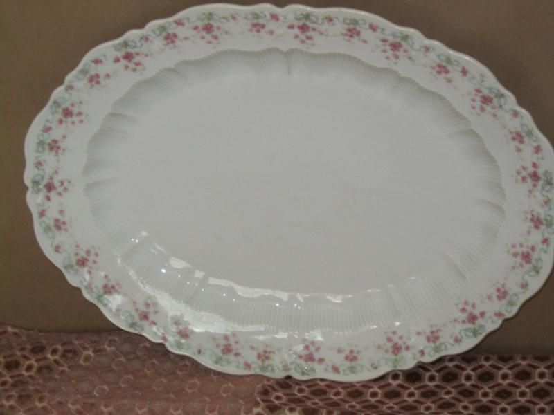 Antique C.T. Germany Pink Spray Serving Platter 16 3/4  