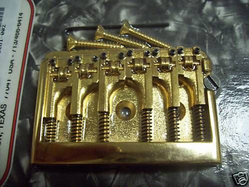 NEW Schaller Adjustable Non Tremolo Brass Bridge   GOLD  