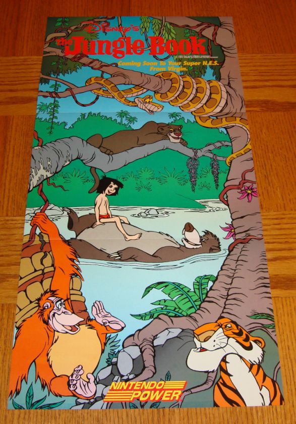   The Jungle Book SNES Collector Poster 22 1/2 x 11 Nintendo Super NES