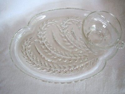 Vintage Federal Clear Glass Snack Set (10 pcs) MINT  