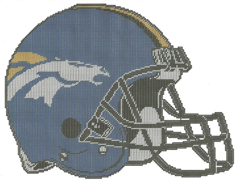 DENVER BRONCOS FOOTBALL HELMET PLASTIC CANVAS PATTERN  