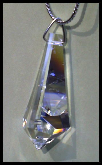 SPECTACULAR SWAROVSKI TRIANGLE ICICLE 50MM WITH LOGO  