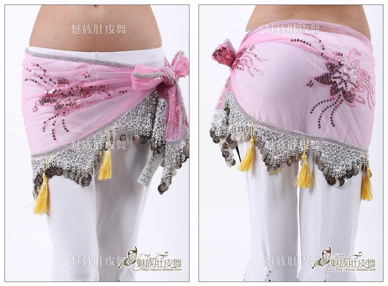 NEW Belly Dance Coin Wrap Belt Skirt Hip Scarf 6 Colors  