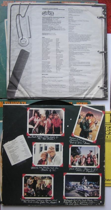 GREASE 4 PC COLLECTION 1982 HARRISBURG PLAYBILL + 3 LPS JOHN TRAVOLTA 
