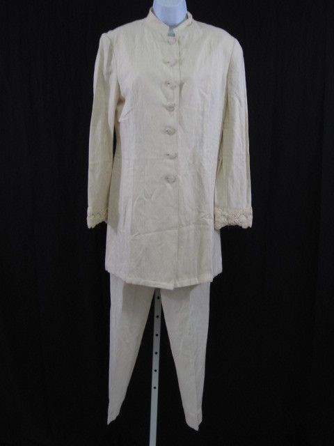 PIANO PIANO DOLCE CARLOTTA Vintage Ivory Pants Suit 42  