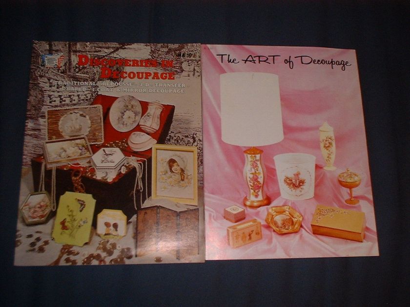   1970s books DECOUPAGE how to, learn, projects, pictures, boxes  