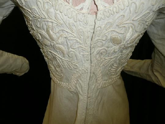   VICTORIAN EDWARDIAN GIBSON GIRL WHITE LINEN TEA LAWN DRESS GOWN  