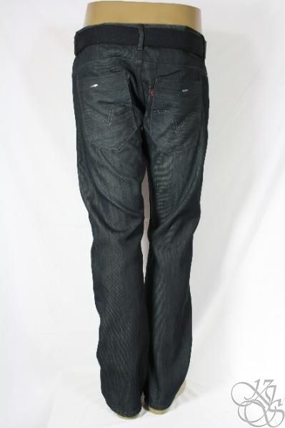 LEVIS JEANS 514 Slim Fit Straight Leg Dark Denim Mens Pants w/ Belt 