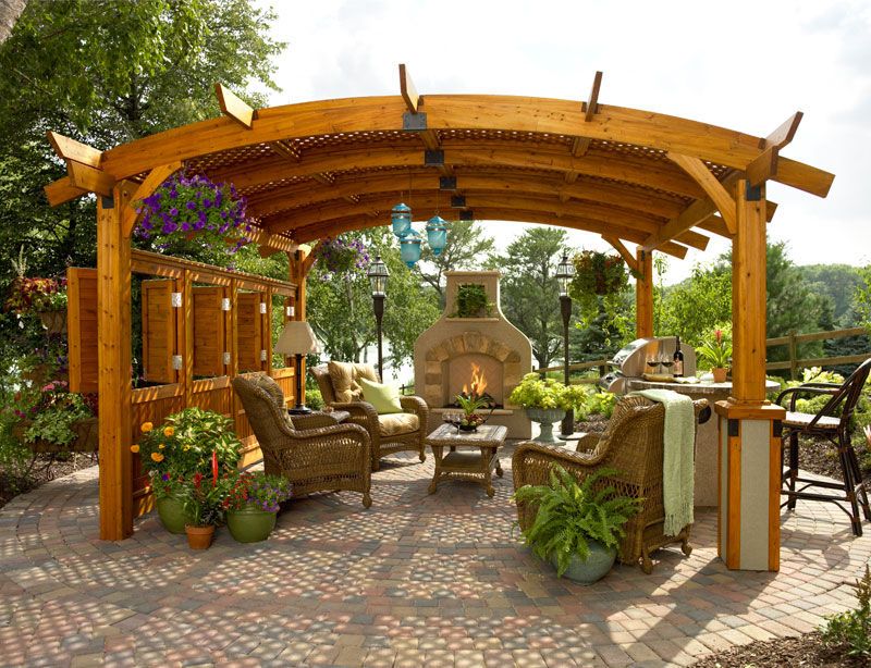 SONOMA PERGOLA 14 X 14 REDWOOD COMPLETE W/WALL,ROOF,COL  