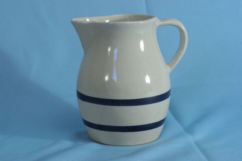 Co Roseville Ohio Pottery Pitcher Blue Bands  