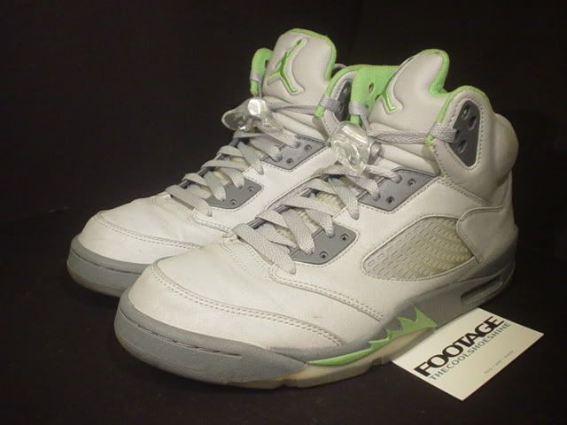   Air Jordan V 5 Retro SILVER 3M GREEN BEAN FLINT GREY Sz 8.5  