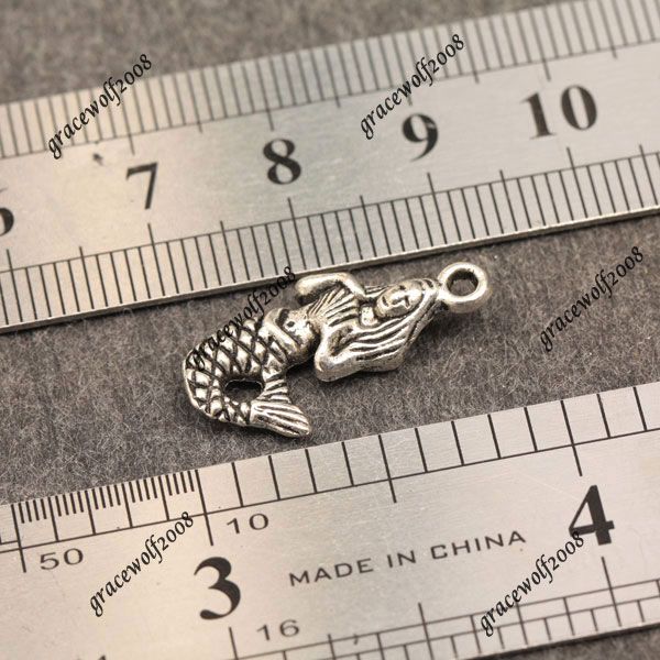 10pcs Tibetan Silver Charms Little Mermaid Vintage Jewelry Findings 