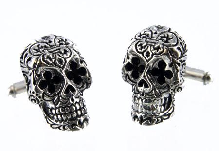 King Baby Studio Day of the Dead SKULL Cufflinks 925  