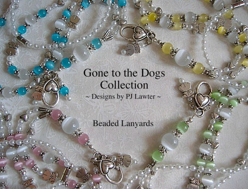   COLLECTION ~ Beaded Lanyard Necklace ID Badge Holder ~ 9 colors  