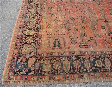 ESTATE RUG ANTIQUE PERSIAN AMERICAN VASE SAROUK OLD RUG 91 x 127 