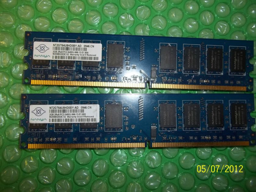   2Rx8.PC2.6400u 666 13 e1.800 2 2gb DDR2 Ram NT2GT64U8HD0BY AD 4GB RAM