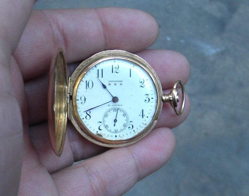 ANTIQUE LONGINES POCKET WATCH 18K GOLD SOLID FOR MEN 1900s  