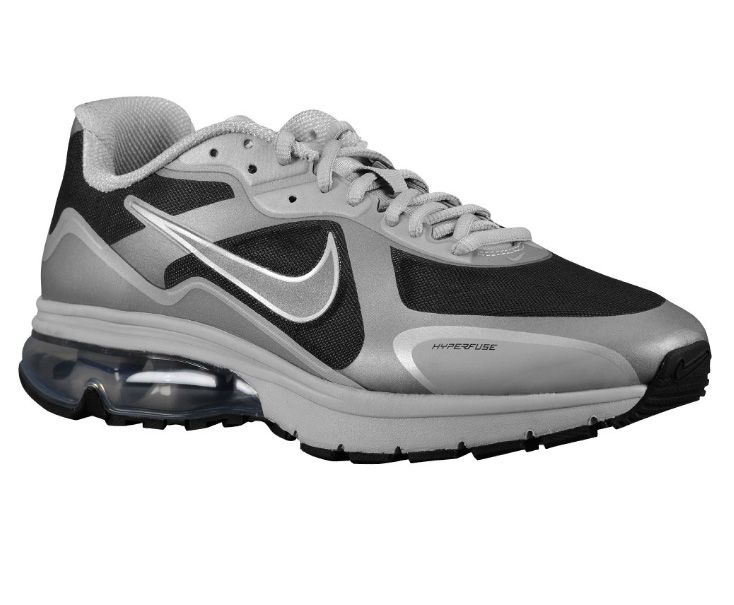 MENS NIKE AIR MAX ALPHA 2011 RUNNING SHOES BLACK / METALLIC SILVER 10 