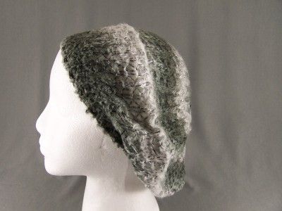   open knit soft beret slouchy baggy tam hat cap beanie crochet  