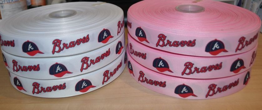 INCH ATLANTA BRAVES GROSGRAIN RIBBON  1 YARD  