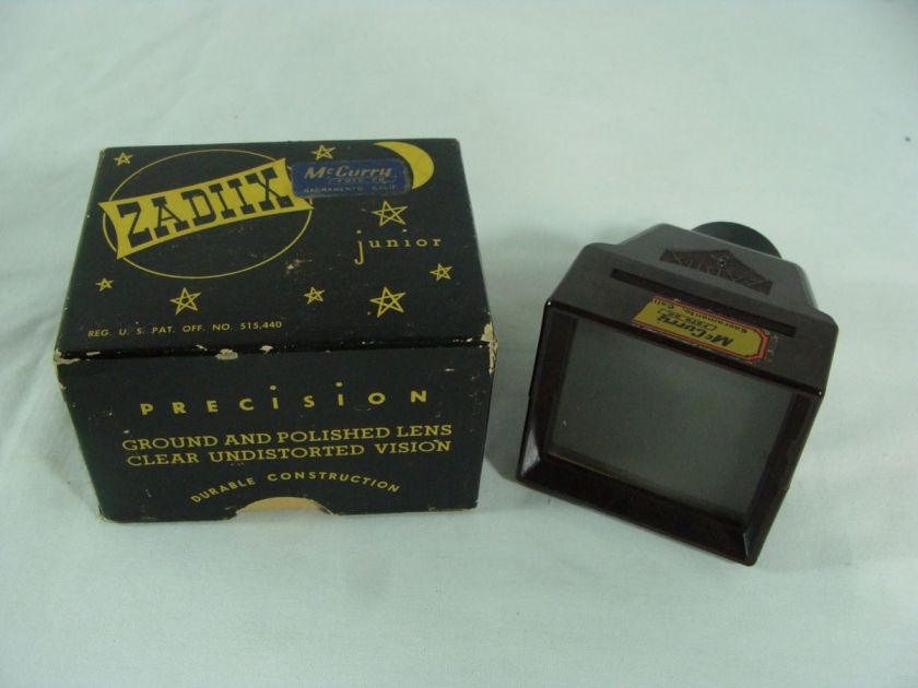 VINTAGE ZADIIX JR. 35MM SLIDE STRIP VIEWER BAKELITE CASE WITH BOX J&M 