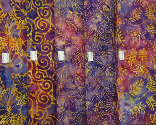 Yds Purple Komo Batiks Indonesian QUILT FABRIC SET  