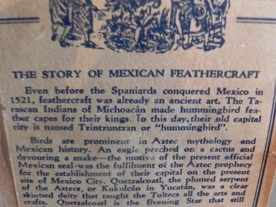 Vintage Mexican Featherart Feathercraft Birds Cartimex  