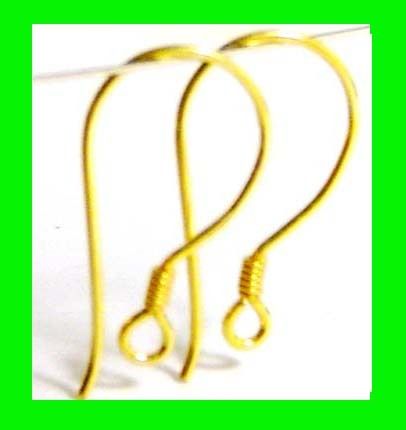 10 Vermeil 24k gold earring Earwire Ear Hook Wire VE12  