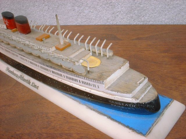 Rare Vintage Miniature Van Ryper/Richard Wagner Wooden Ship Model 