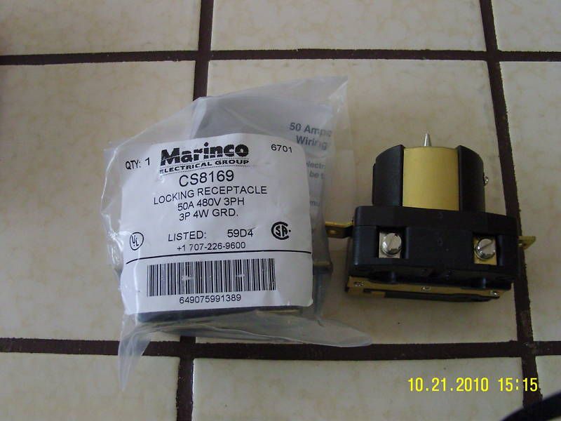 CS8169N 50A 480V 3 PHASE FEMALE RECEPTACLE MARINCO  