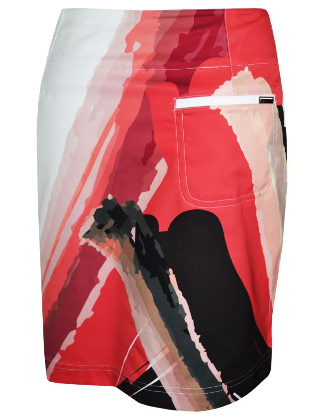 New Lija Golf Ladies Mira Kaleidoscope Skort Size 8 Salsa  