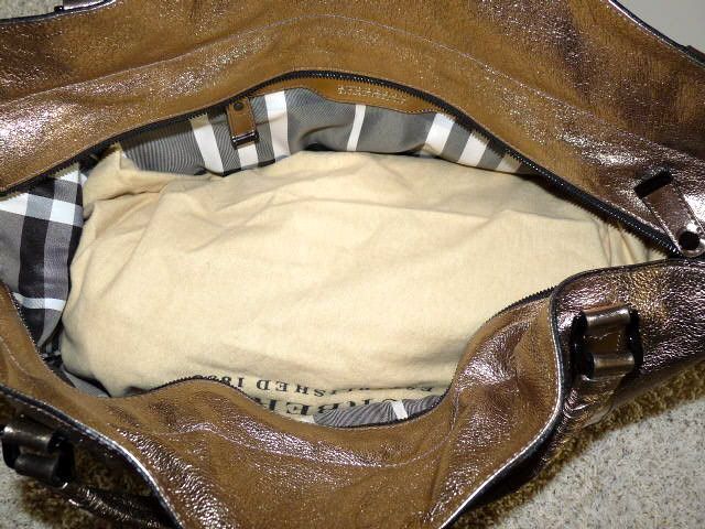 NWT Burberry Gorgeous Raymond Gold Stone Leather Size Large Bag 