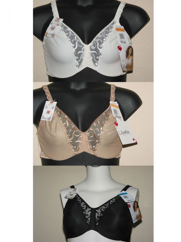   UW Minimizer Embroidered Bra # 427 Black Ivory Beige 34 36 38 40 42