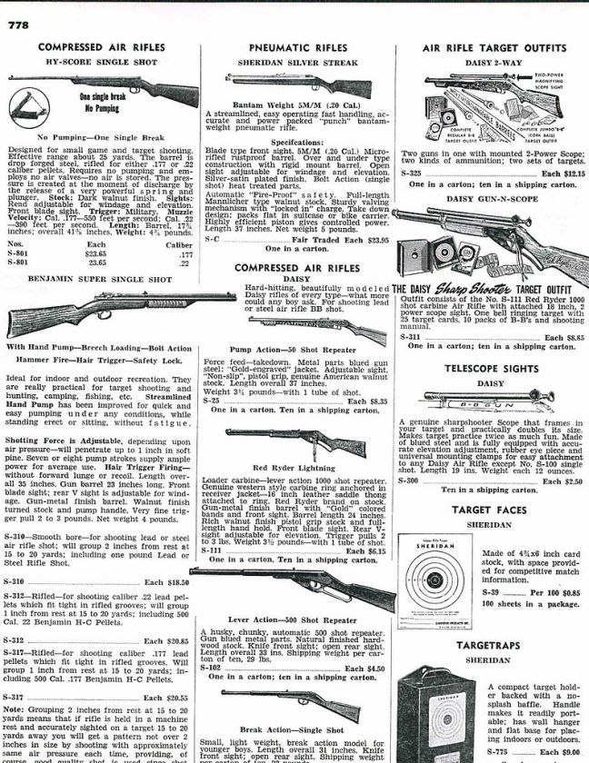   Air Rifles Daisy Red Ryder Outfits Benjamin Hy Score BB Guns Pistols