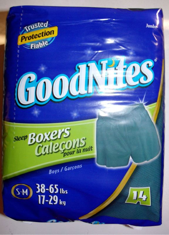 GoodNites Sleep Boxers Boys S M (14 Boxers) 56 Total  