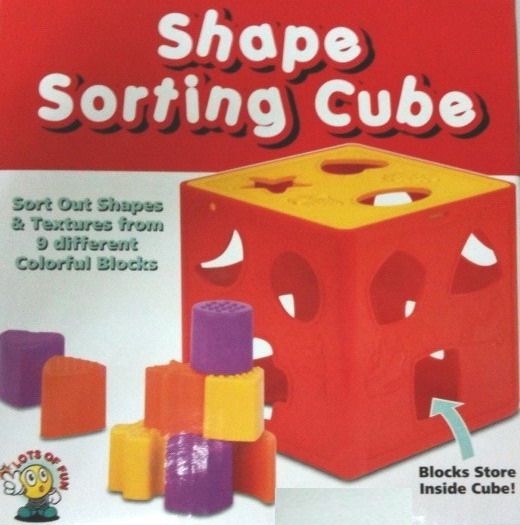   Gift Toys Color Match Block Sorting 9 Shapes Textures Cube 18M+  