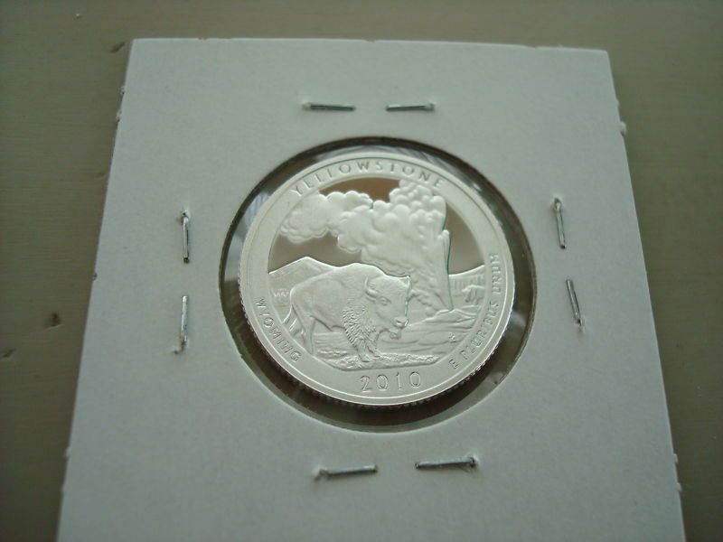 2010 S 90% SILVER YELLOWSTONE PROOF QUARTER NICE  