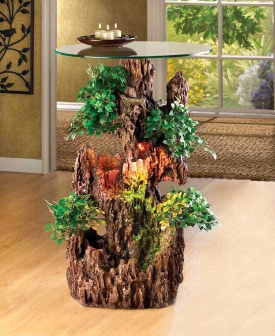 Bonsai Fountain Accent Table 30 high pump home decor  