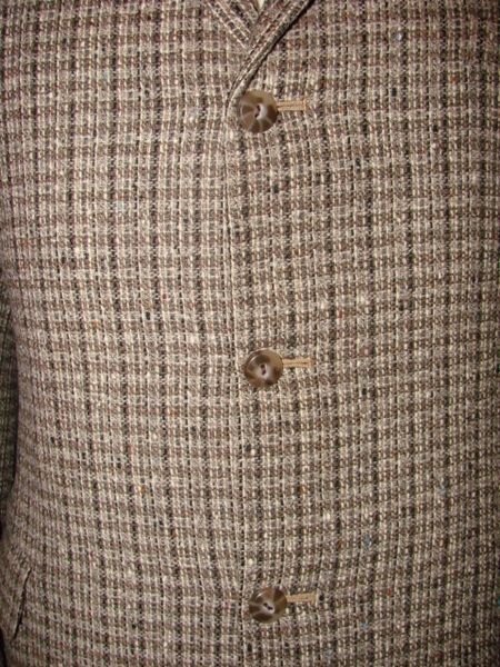 Vtg 50s Brown HOLLYWOOD FLECK BLAZER Sz 42 Rocker 3btn  