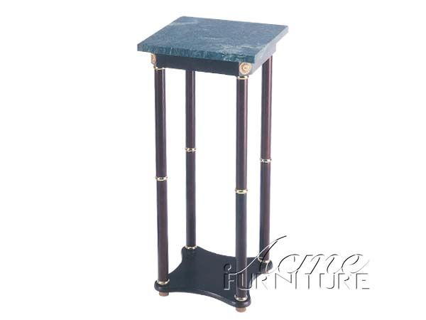 Espresso/Gray Marble Square Pedestal Stand  