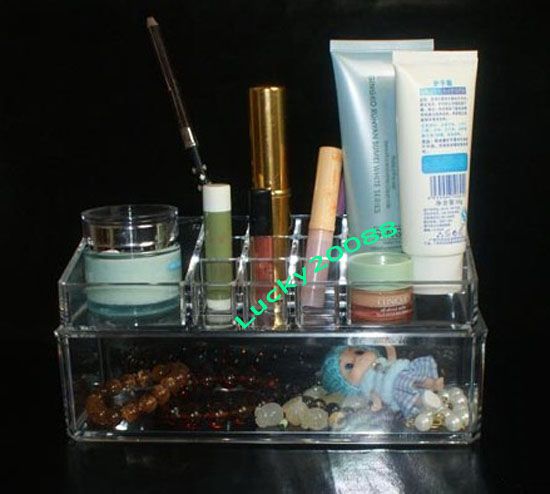 Clear Acrylic Cosmetic Organizer Makeup case Drawers Jewelry Storage 
