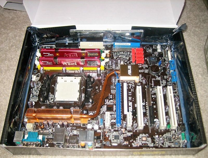 Asus M2N E Motherboard AMD AM2 Socket w/ 2 Gigs AData DDR2 Ram  