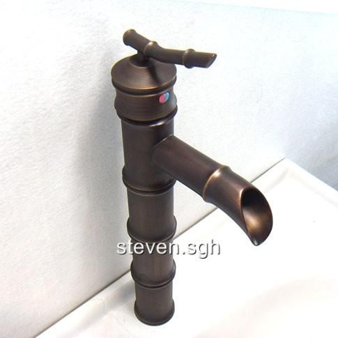 Antique Brass Bamboo Bathroom Vessel Sink Faucet 5324F  