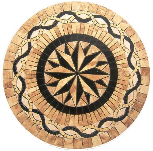 Floor marble medallion capuccino tile mosaic USA MADE Medallion US 