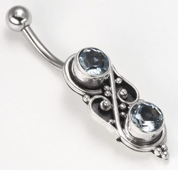 Majestic Indonesian Pierced Belly Rings 14g 7/16  