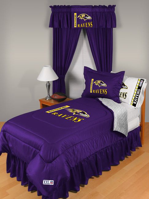 BALTIMORE RAVENS COMFORTER, SHAM & MORE BEDDING BED SET  