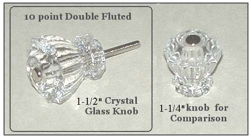 Largest Crystal Clear Fluted Glass_Cabinet/BiFold Knobs  